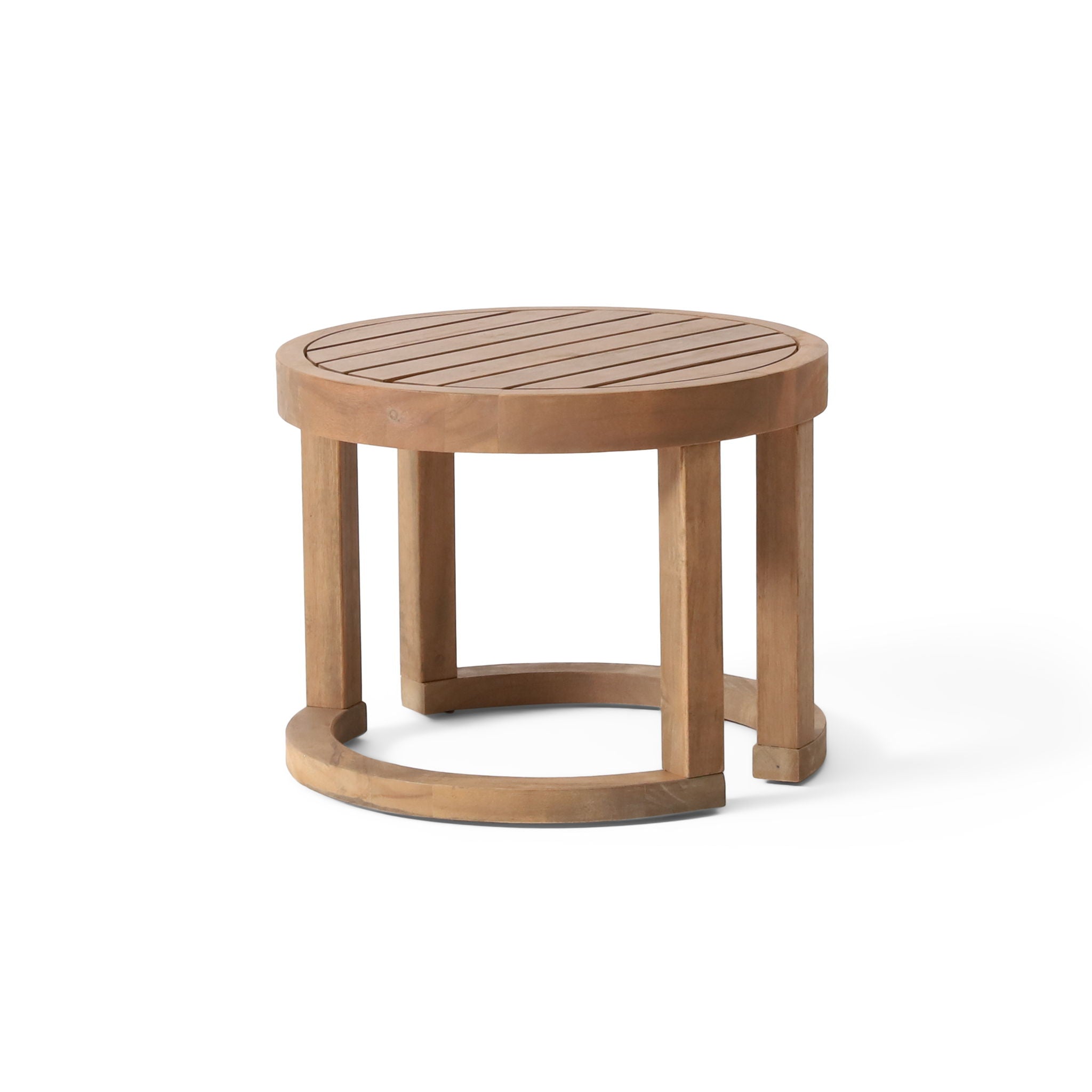 Outdoor Acacia Wood Side Table, Solid Side Table For Patio, Pool, Porch - Brown Wash by HouseOfZazla