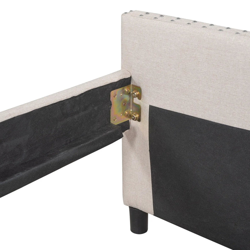 Upholstered Daybed With Two Drawers, Wood Slat Support by HouseOfZazla