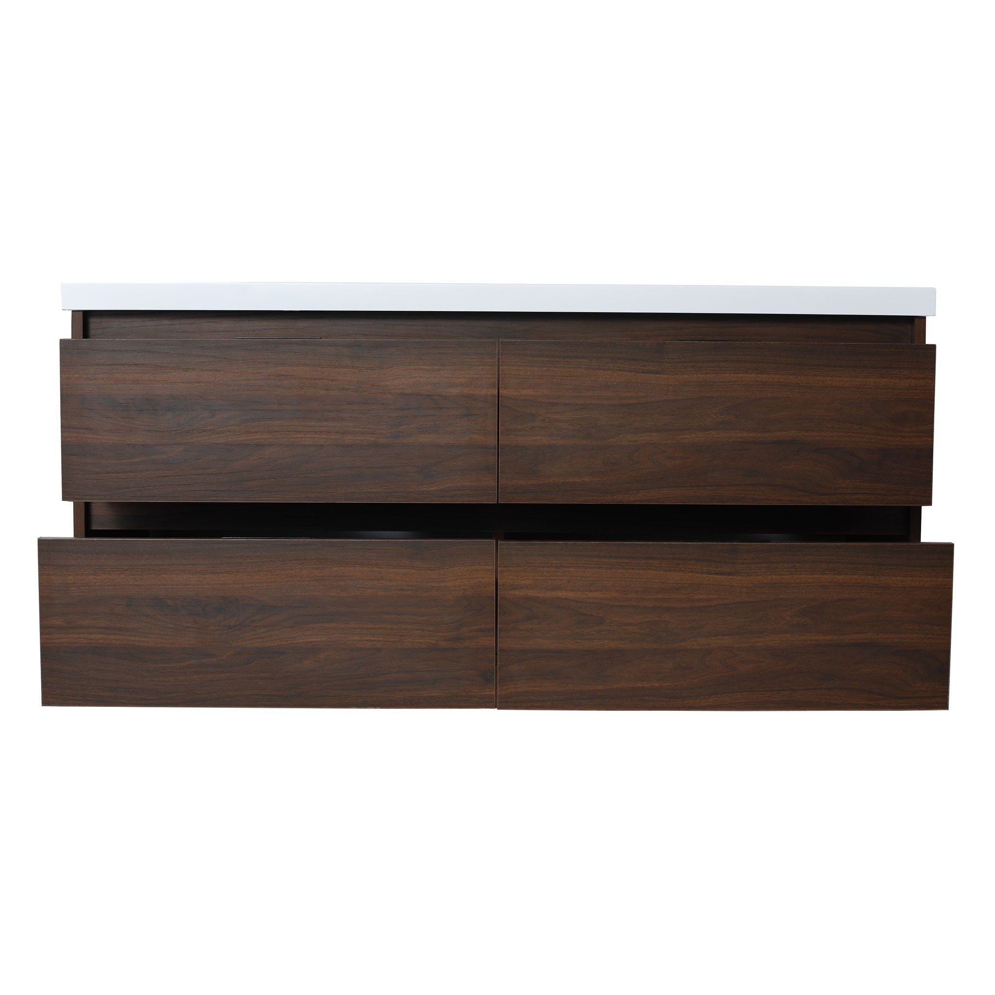 Modern Floating Bathroom Vanity With Dual Resin Sink, Soft Close Drawers by HouseOfZazla