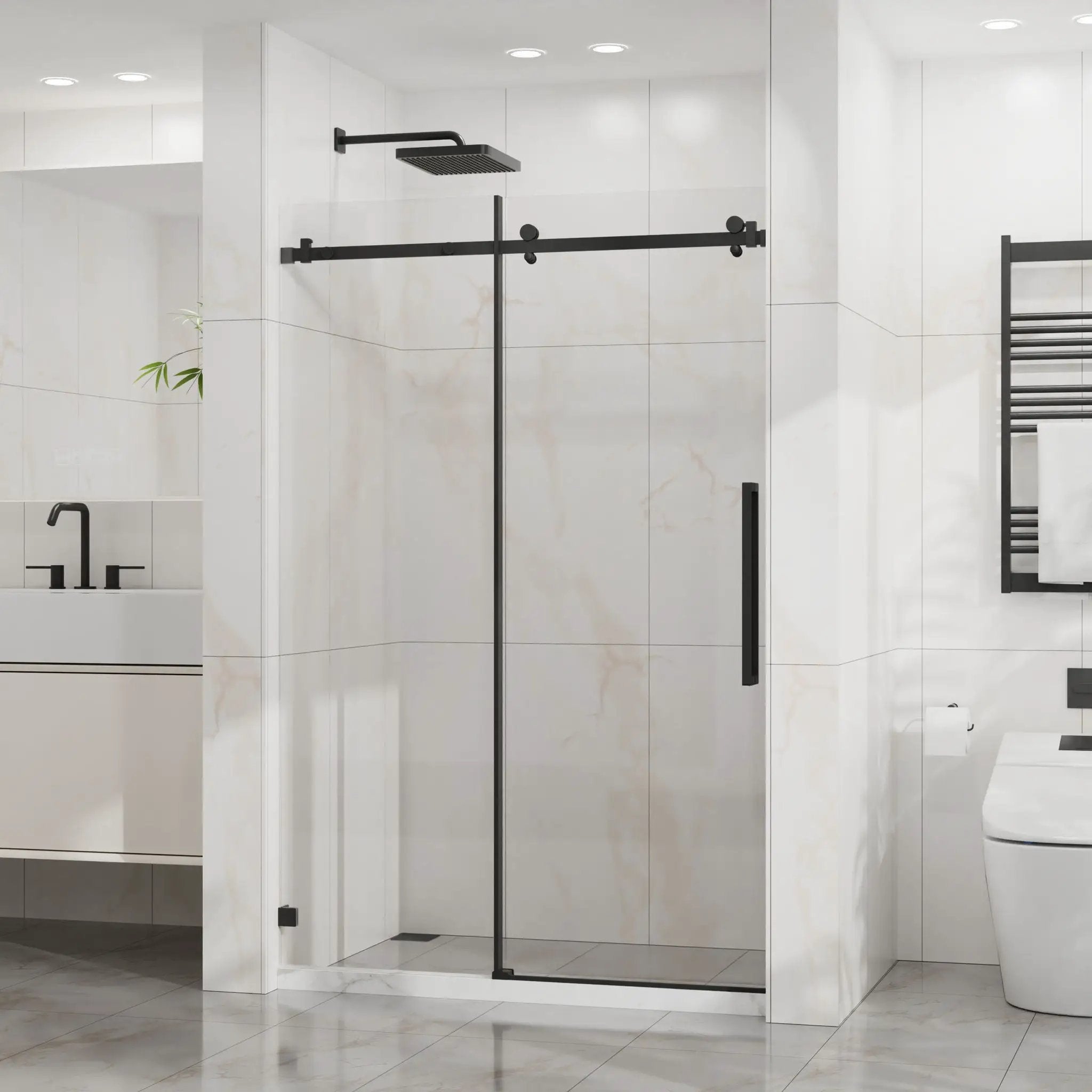 Frameless Tub Sliding Shower Door With Easy Clean Coating by HouseOfZazla