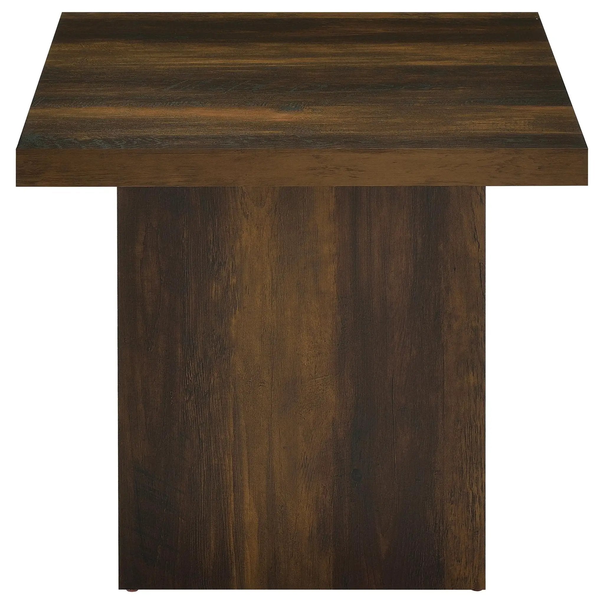 Devar Square Engineered Wood Side End Table Dark Pine by Unique Piece Furniture