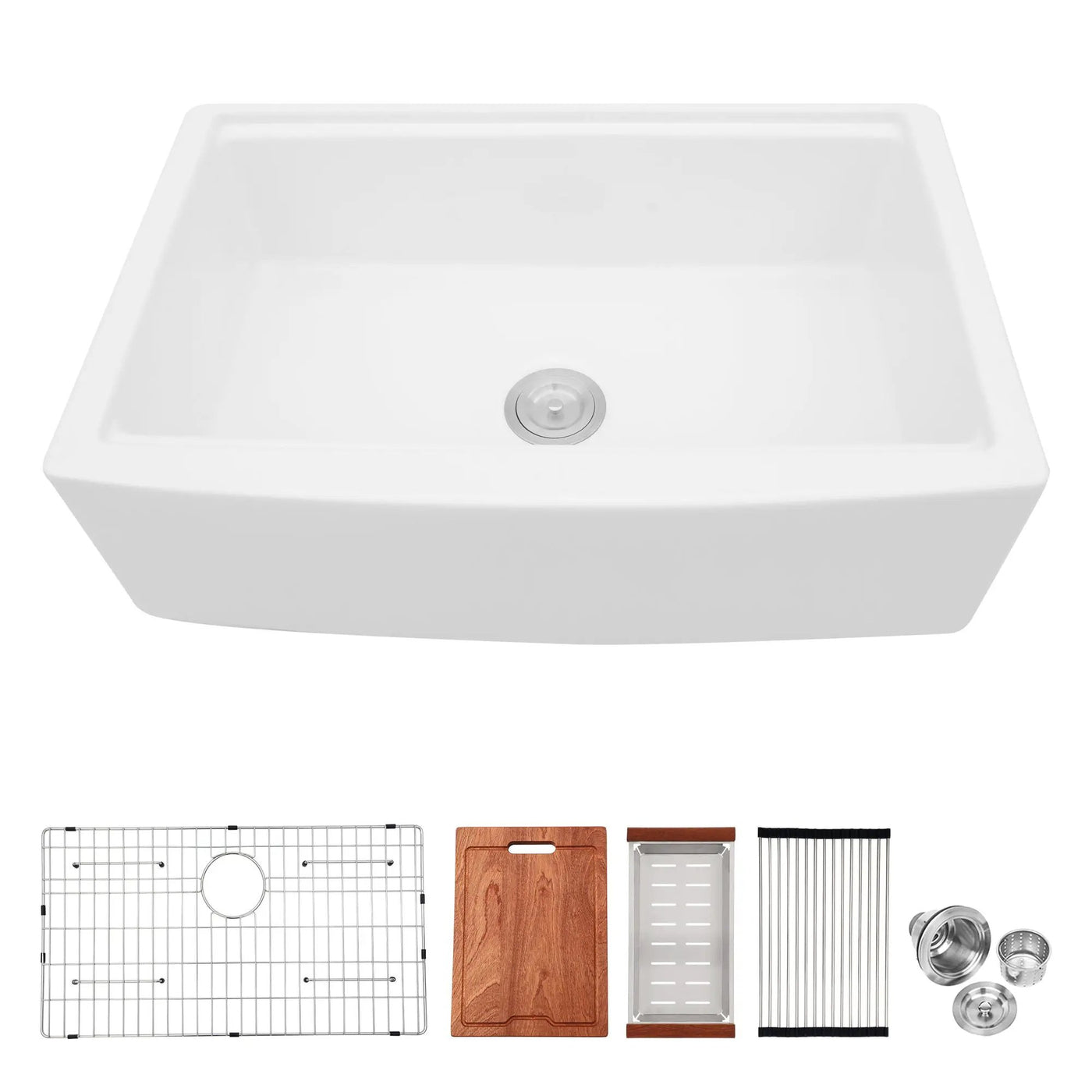 Classic Ceramic Farmhouse Sink Workstation Single Bowl With Durable Finish by HouseOfZazla