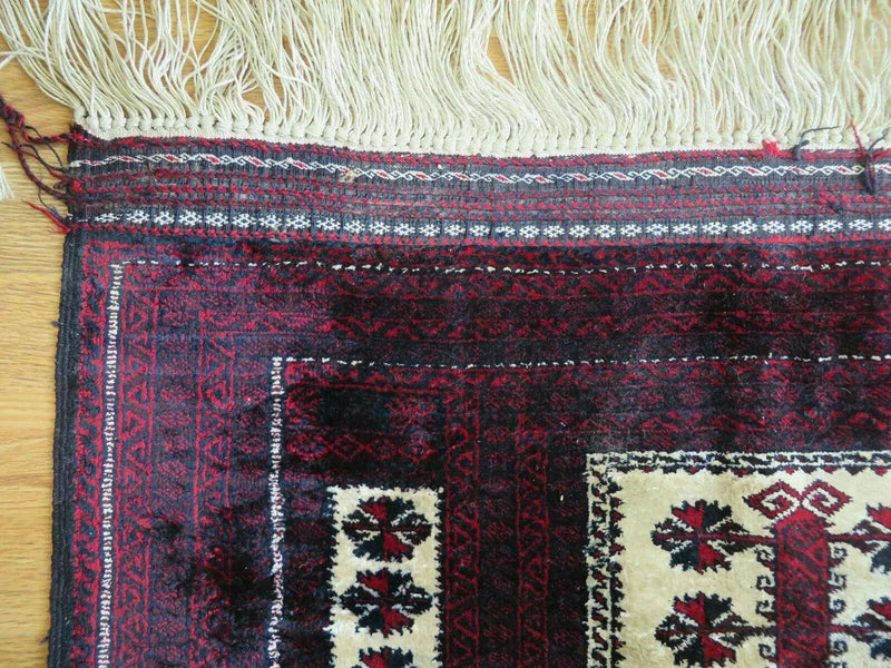3' X 5' Handmade Fine Knotted Balouch Turkoman Prayer Silk Wool Rug by Jewel Rugs