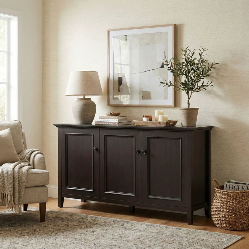 Amherst - Wide 3 Door Storage Cabinet - Hickory Brown by Unique Piece Furniture
