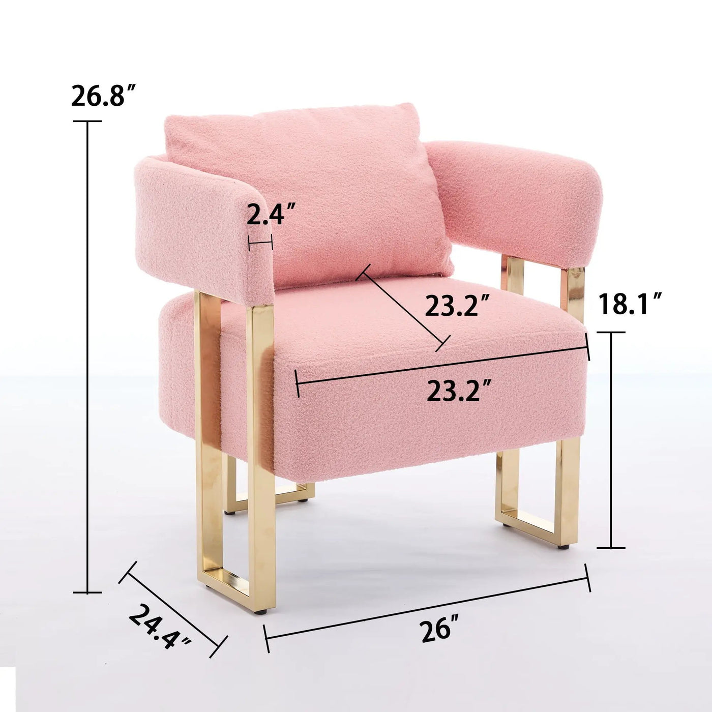 Modern Decorative Chair Teddy Fleece Upholstered And Metal Foot by HouseOfZazla