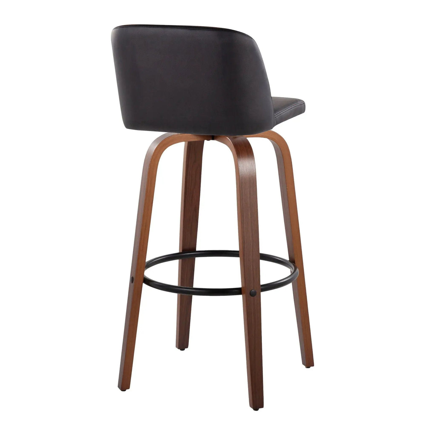 Toriano - Mid Century Modern Fixed Height Barstool Swivel And Round Footrest (Set of 2) by HouseOfZazla