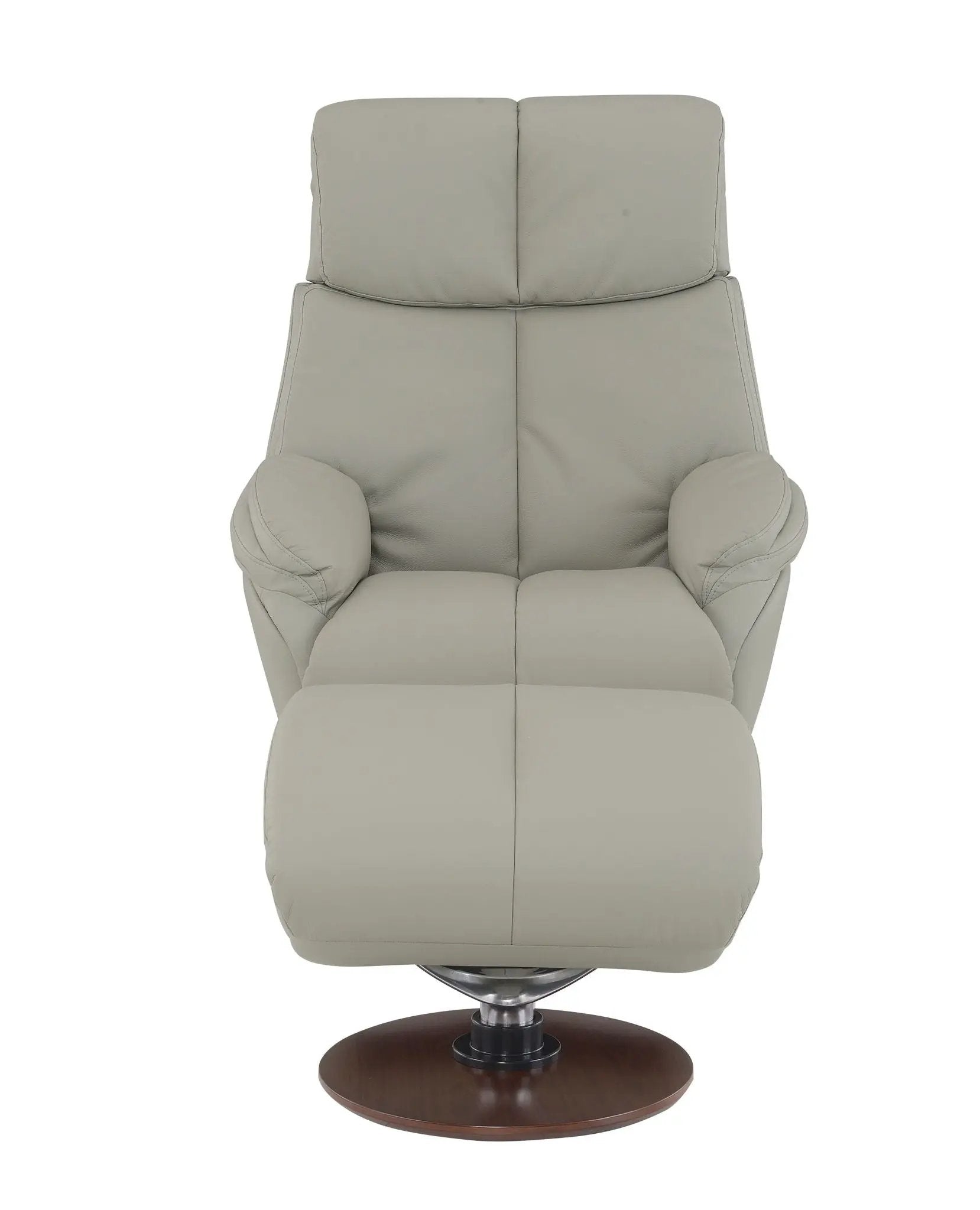 Kandoro - Top Grain Leather Accent Chair With Swivel & Ottoman - Gray by Unique Piece Furniture