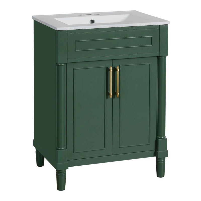Bathroom Vanity With Integrated Sink and 2 Door Cabinet by HouseOfZazla