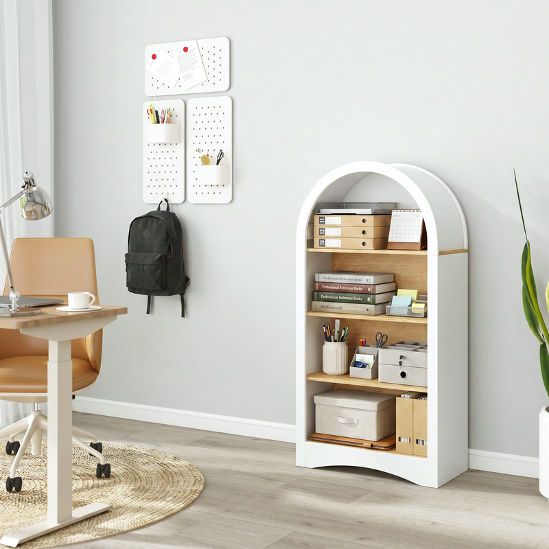 47" Freestanding Display Rack with Woodgrain Shelves by HouseOfZazla