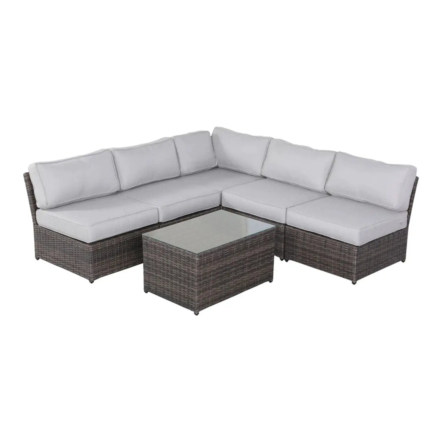 Comfortable Modern Patio Rattan Sectional Set With Cushions by HouseOfZazla