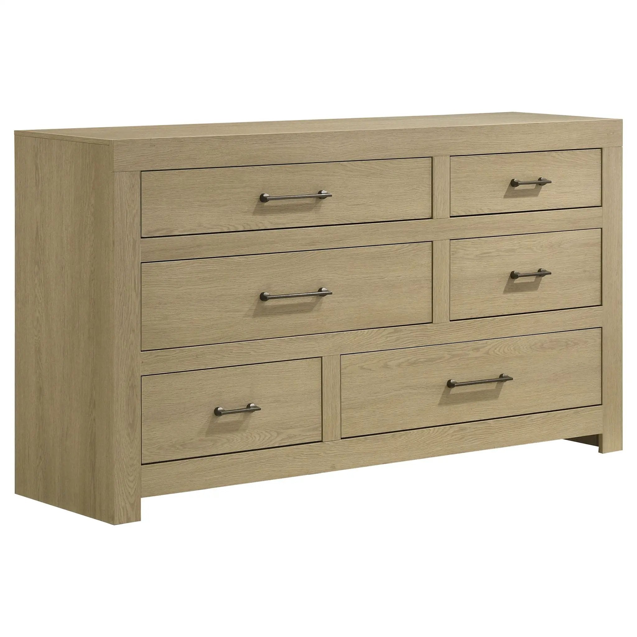 Hendricks 6-drawer Bedroom Dresser Storage Cabinet Light Oak by Unique Piece Furniture