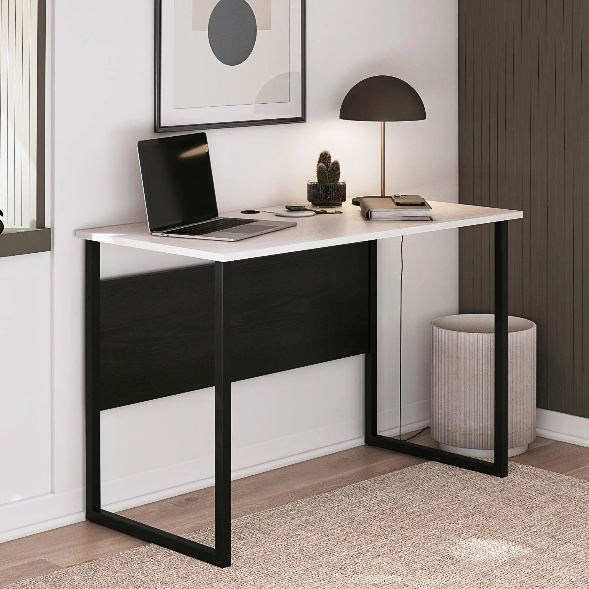 Sorina - Writing Desk - White / Light Oak by Unique Piece Furniture