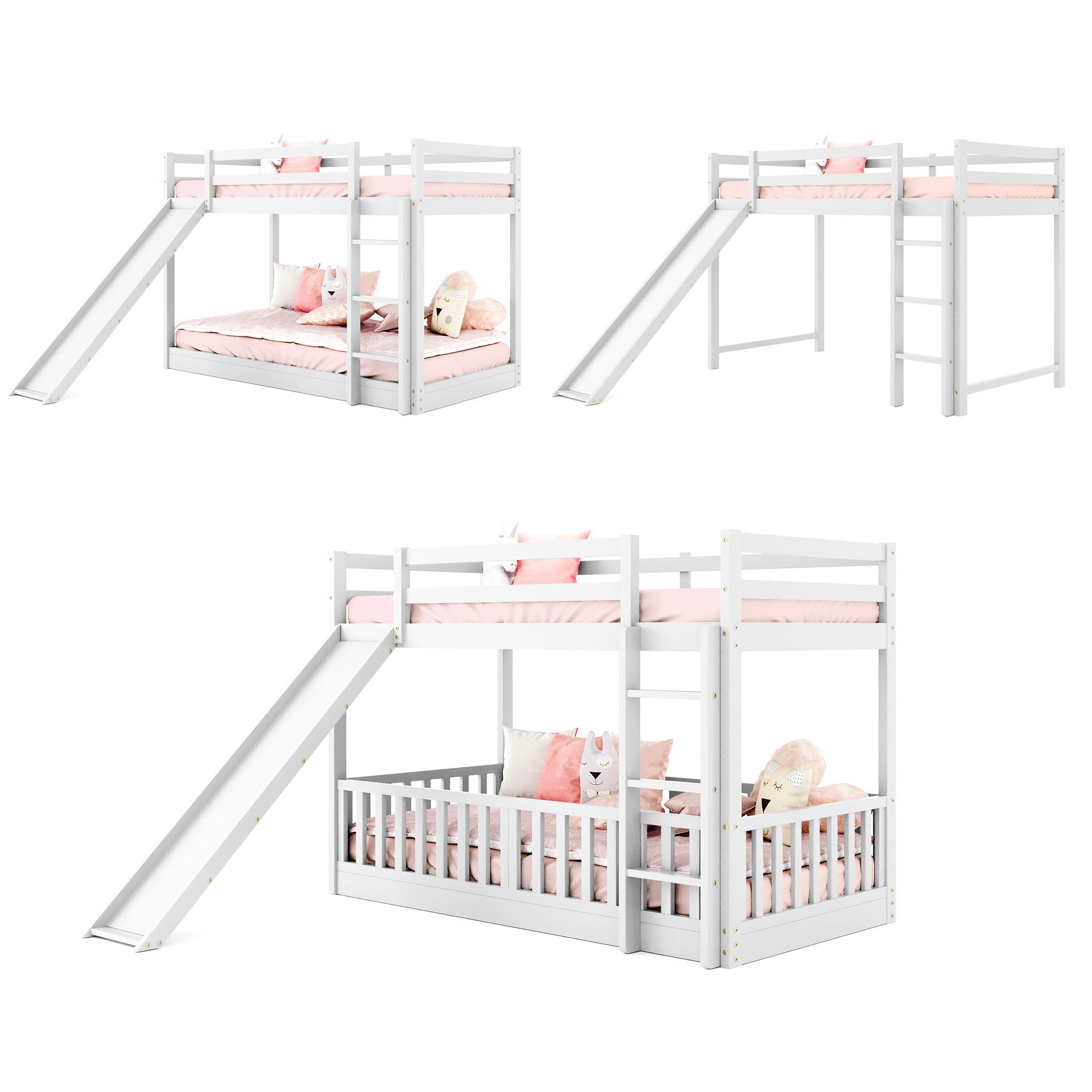 Functional Bunk Bed & Convertible Ladder And Slide by HouseOfZazla