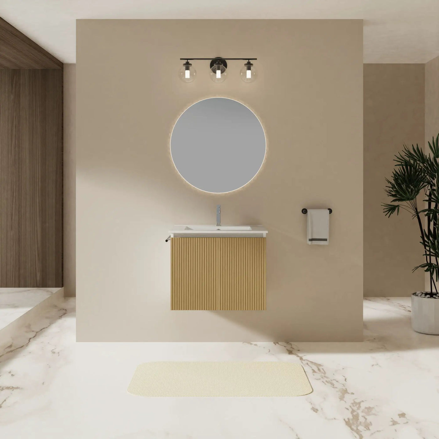 Floating Bathroom Vanity Combo, Towel Rack by Unique Piece Furniture
