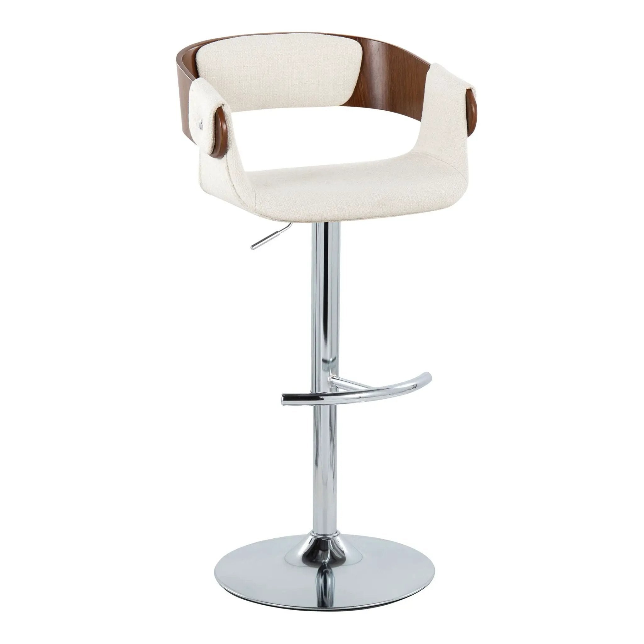 Elisa - Mid Century Modern Adjustable Barstool With Swivel With Rounded T Footrest (Set of 2) by Unique Piece Furniture