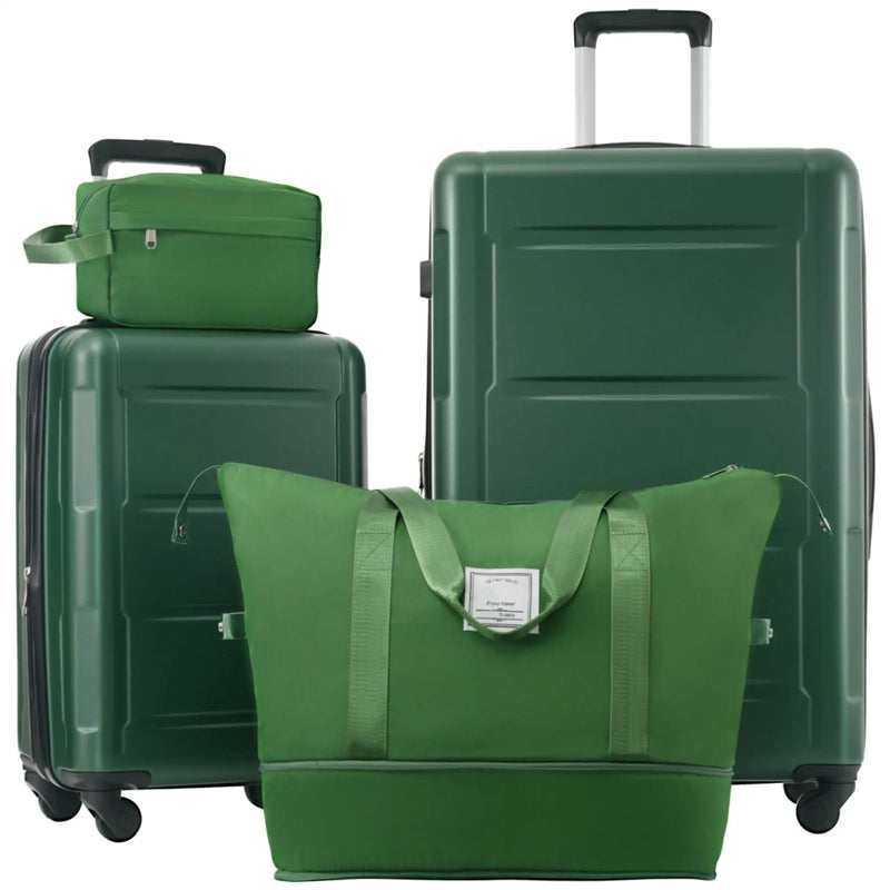 2 Piece Luggage Set With Bags Expanable Spinner Wheels ABS Lightweight Suitcase With Tsa Lock 20" / 28" by HouseOfZazla
