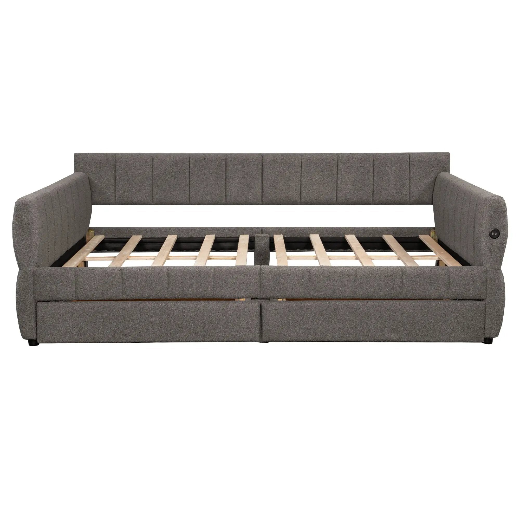 Upholstered Platform Bed With USB Charging by HouseOfZazla