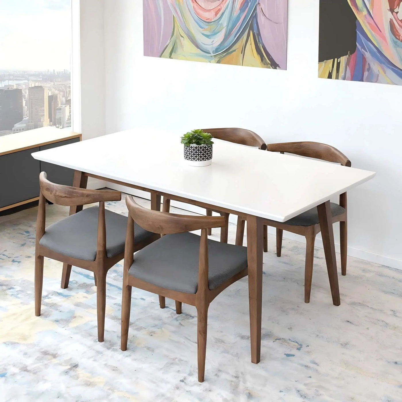 Mary - Modern Style Rectangular Dining Kitchen Table by Unique Piece Furniture