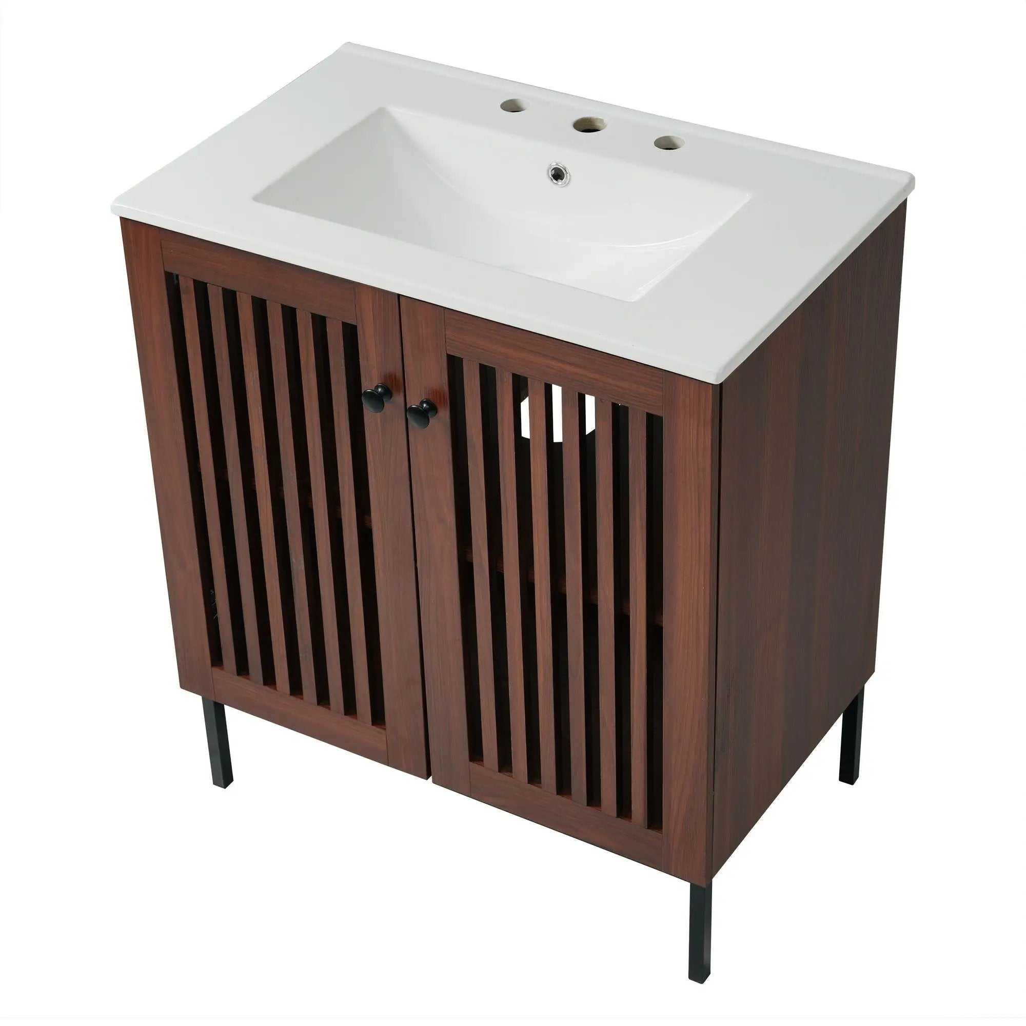 30" Vintage Bathroom Vanity With Ceramic Sink by HouseOfZazla