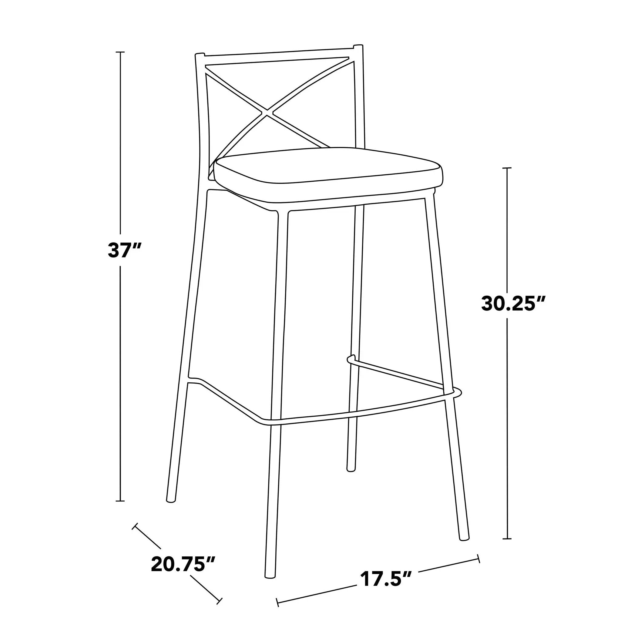 Modern Charlotte - Contemporary Fixed Height Barstool (Set of 2) by Unique Piece Furniture
