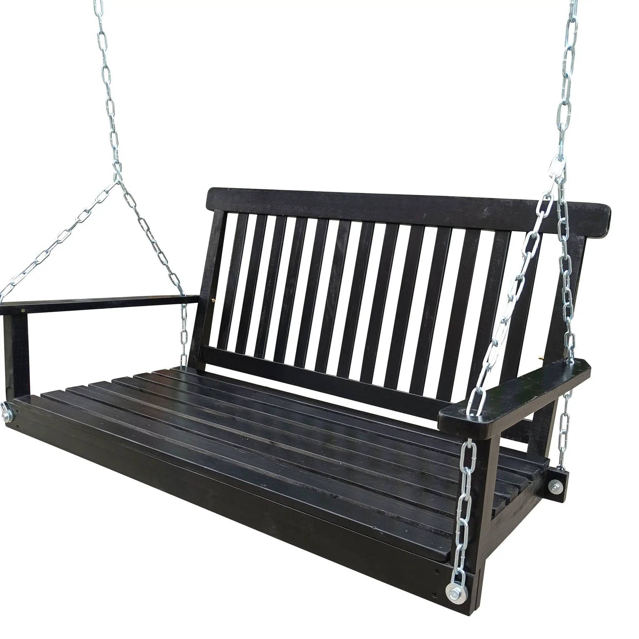 Front Porch Swing With Armrests For Outdoor Patio, Garden Yard, Backyard Or Sunroom by Unique Piece Furniture