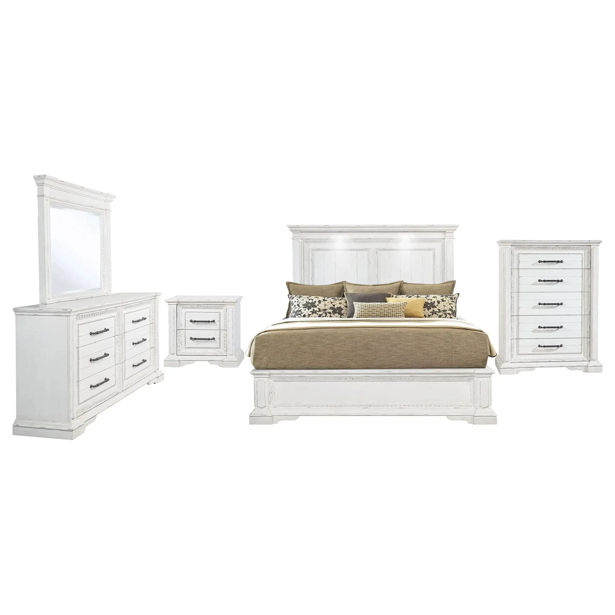 McKinney 5-piece Queen Bedroom Set Vintage White by Unique Piece Furniture