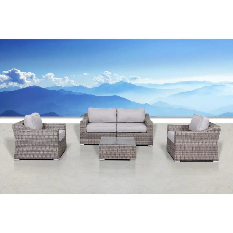 Outdoor Wicker Conversation Set With Cushions, All Weather by HouseOfZazla