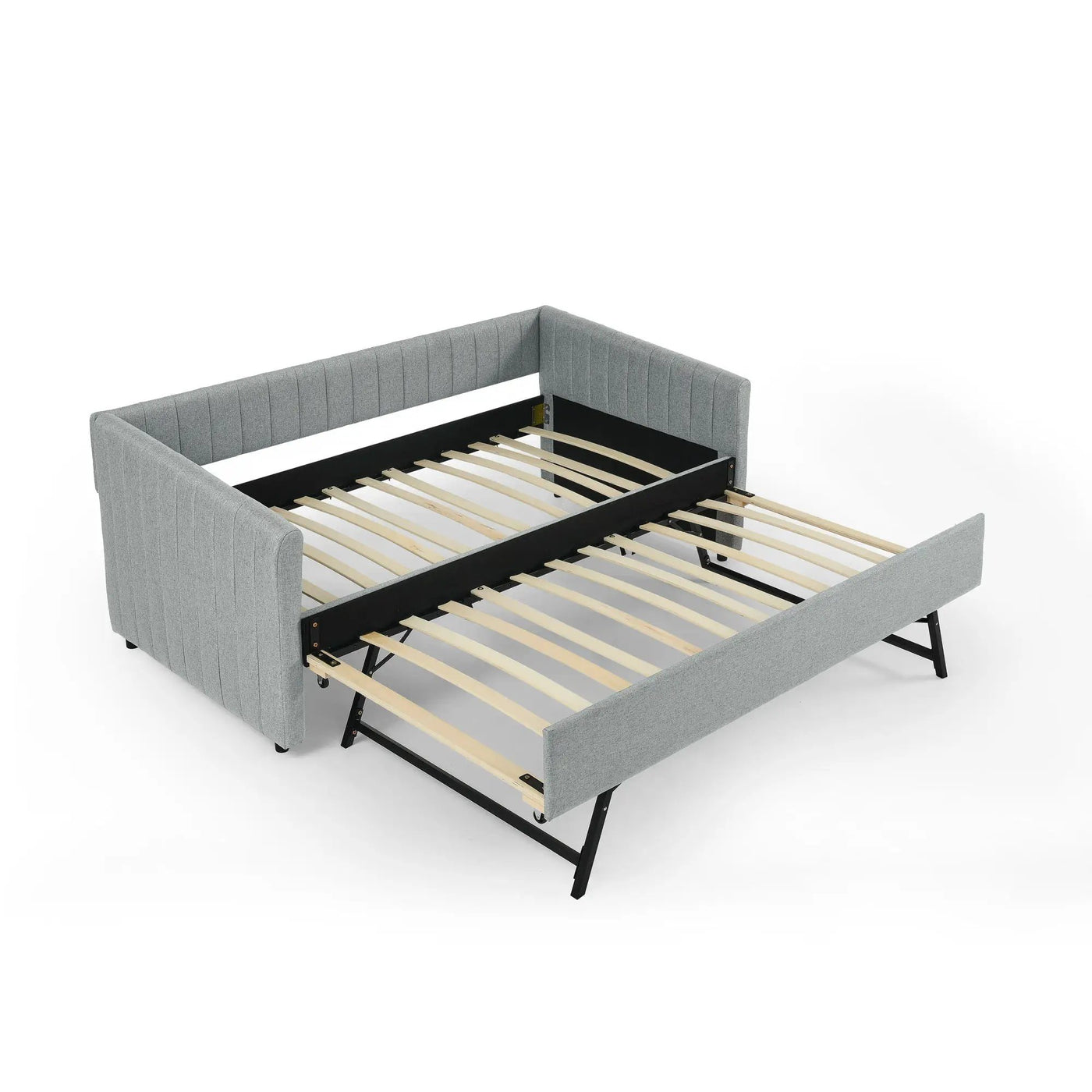 Upholstered Daybed With Trundle With Vertical Stripes by Unique Piece Furniture