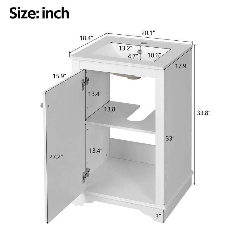 Bathroom Vanity With Sink, Freestanding Single Cabinet Set by HouseOfZazla