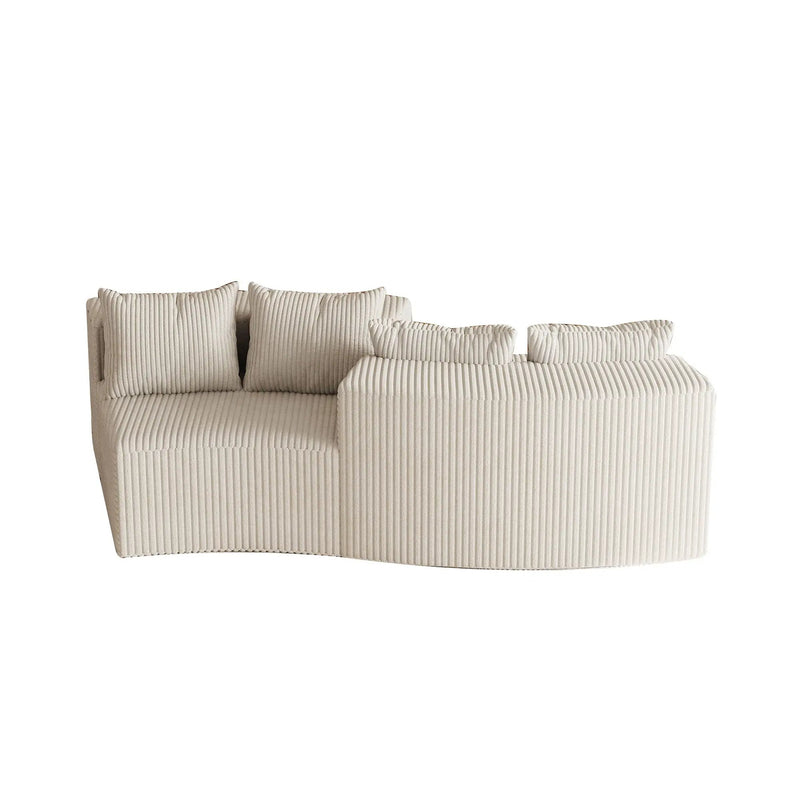 Curved Sectional Sofa With 4 Pillows, Modular Semi Circular Design by HouseOfZazla