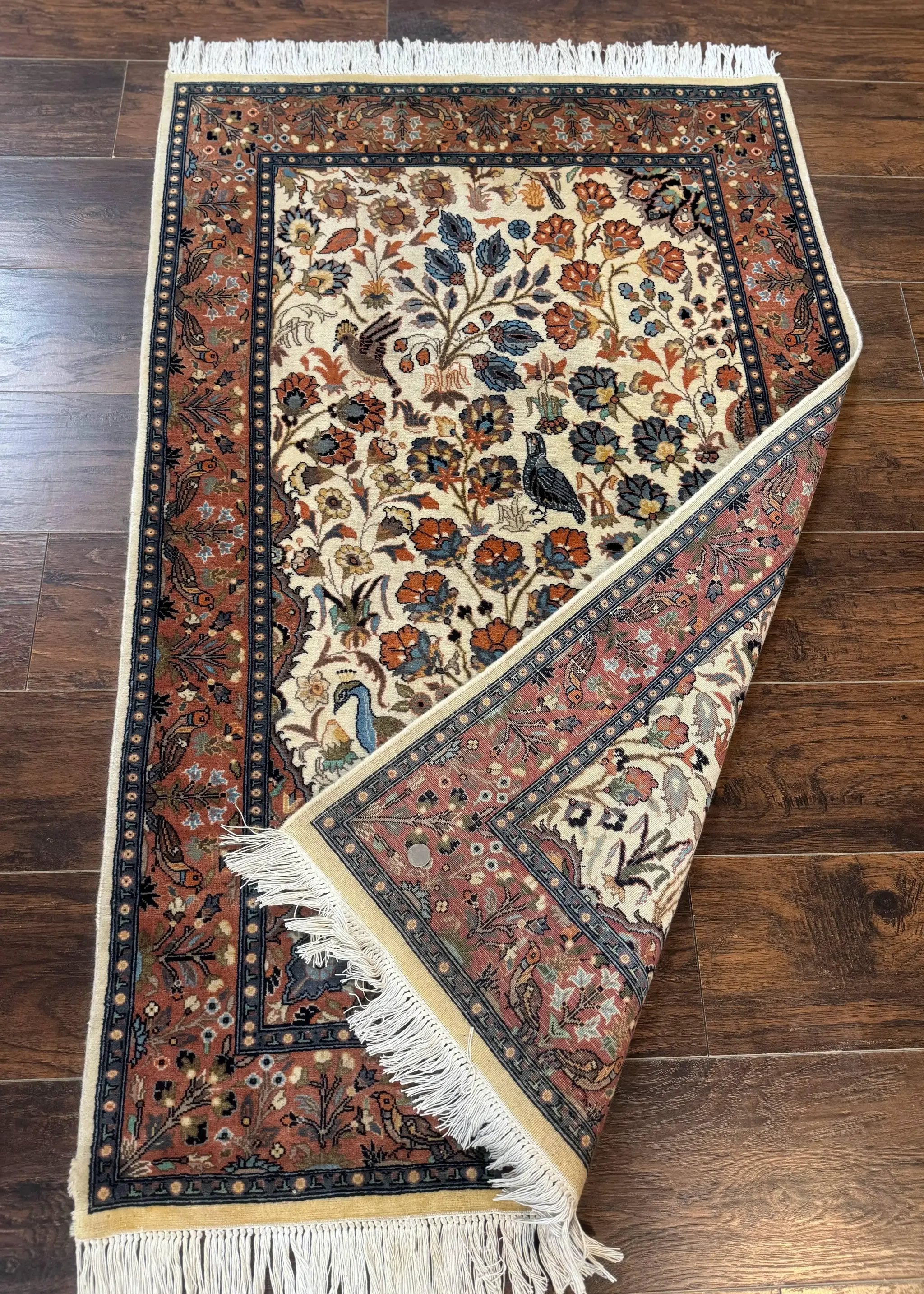 Small Pak Persian Rug 3x5, Peacock Birds Floral by Jewel Rugs