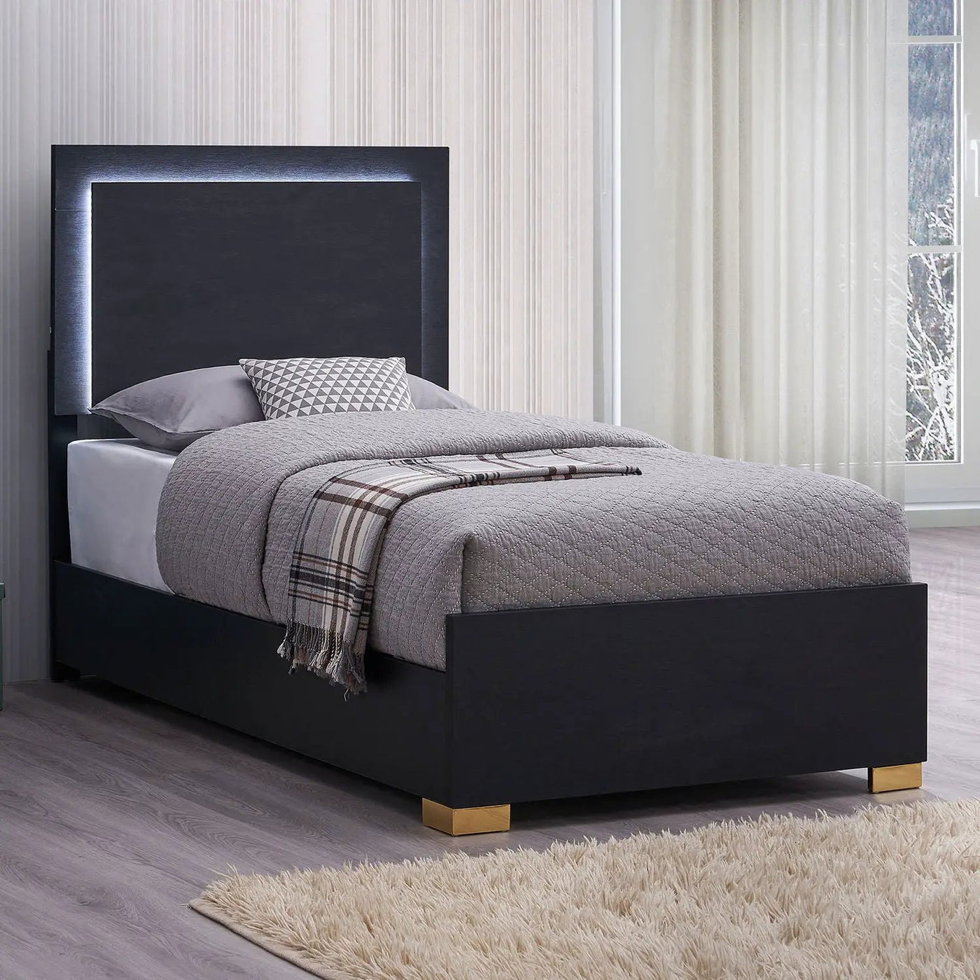 Jeremiah - LED Panel Bed With Touch Controlled Lighting by HouseOfZazla
