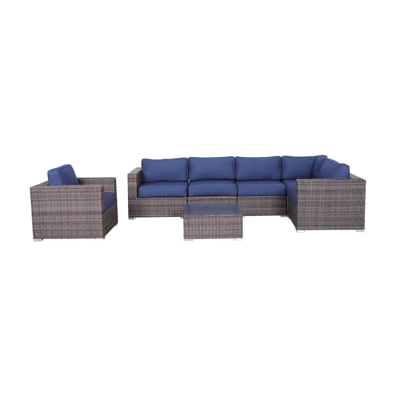 Wicker Seating Group Set With Table And Cushions by HouseOfZazla