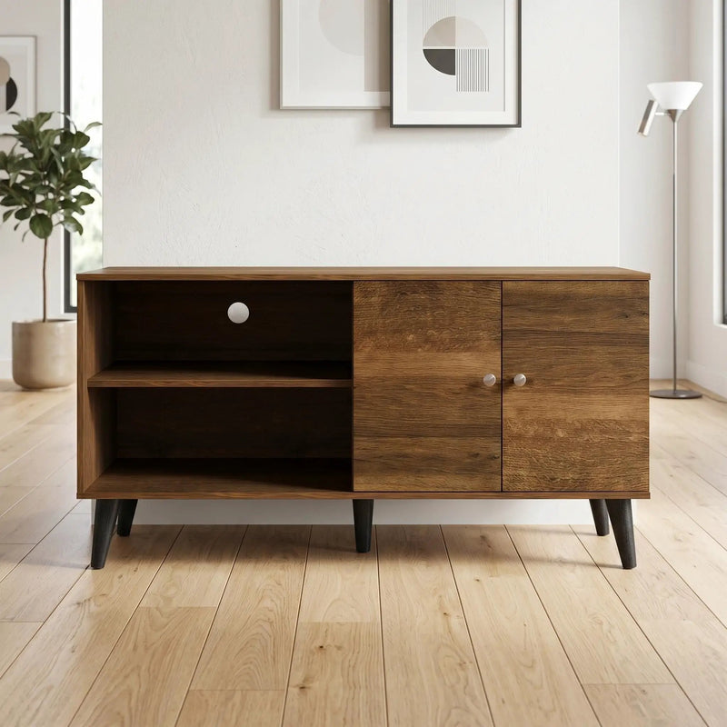 Amidon - TV Stand, With 2 Storage Shelves And 1 Cabinet by Unique Piece Furniture