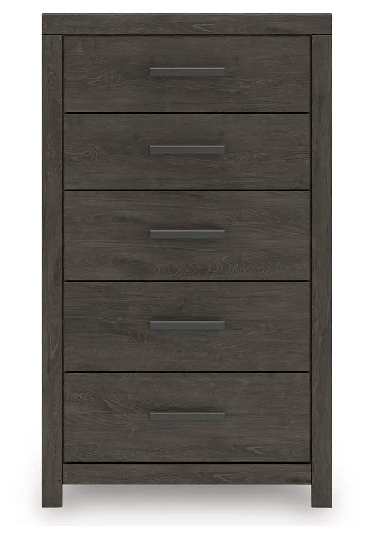 Prendonea - Five Drawer Chest - Charcoal by Unique Piece Furniture