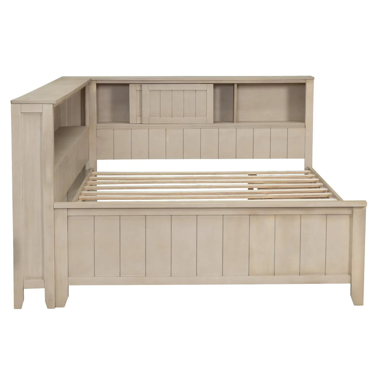 Full Size Wood Daybed with Storage Shelves and 3 Drawers by HouseOfZazla