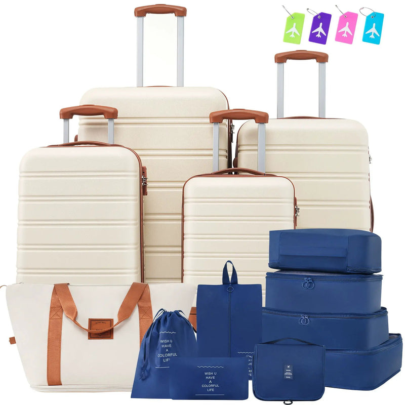 Hardshell Luggage Sets 4 Pieces + Bag Spinner Suitcase With Tsa Lock Lightweight - 16" / 20" / 24" / 28" Luggages by HouseOfZazla