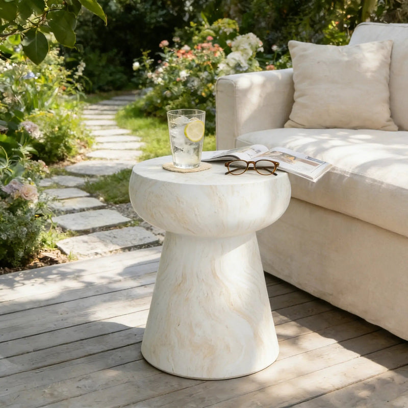 U_Style Mushroom-Shaped Outdoor Concrete Side Table by HouseOfZazla