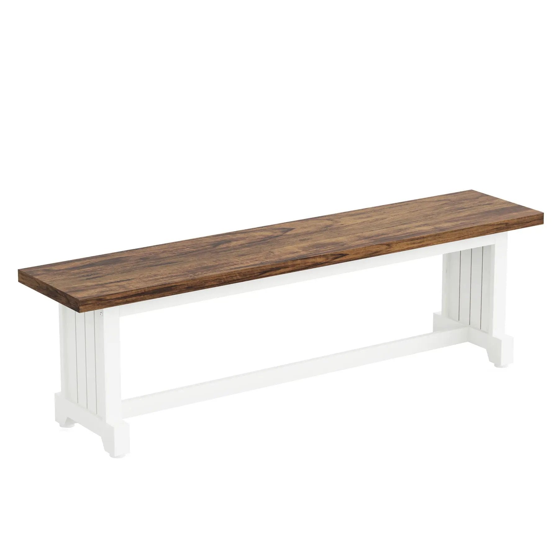 3 Piece Dining Table Set For 2 - 4, With Space Saving Benches - Brown / White by HouseOfZazla