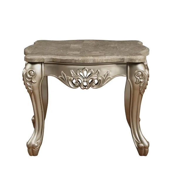 Ranita - End Table - Marble Top & Champagne, photo 2 of 4