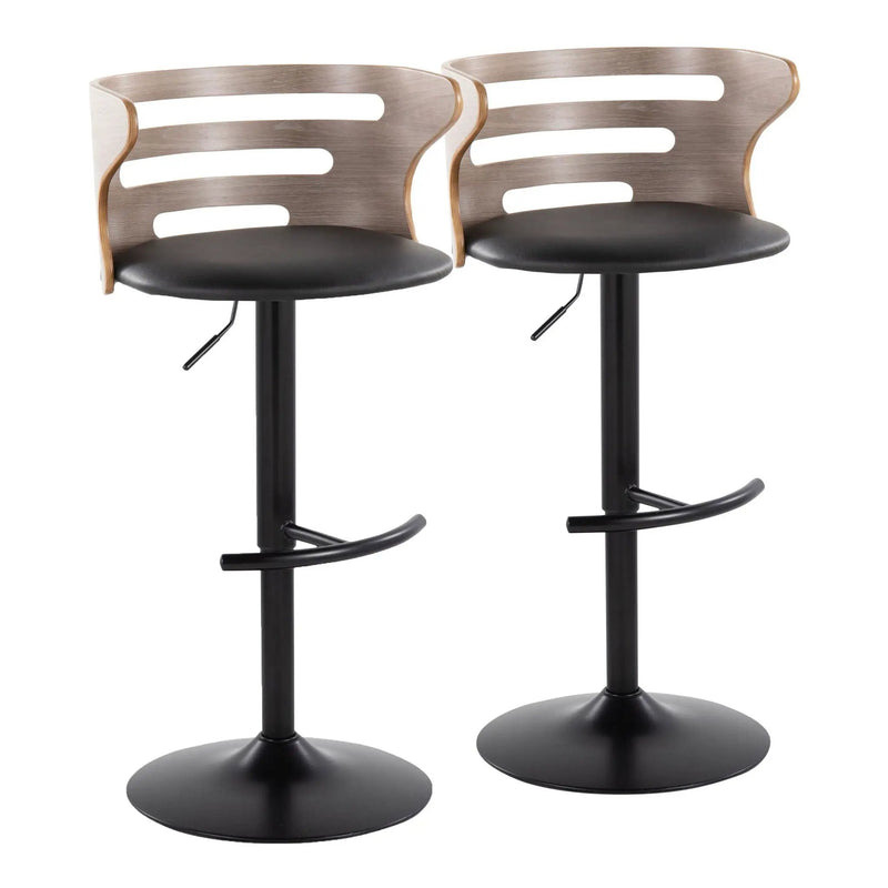 Cosi - Mid Century Modern Adjustable Barstool, Swivel With Rounded T Footrest (Set of 2) by Unique Piece Furniture
