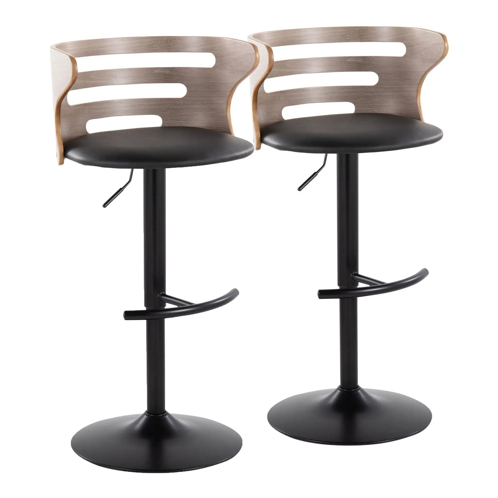 Cosi - Mid Century Modern Adjustable Barstool, Swivel With Rounded T Footrest (Set of 2) by HouseOfZazla