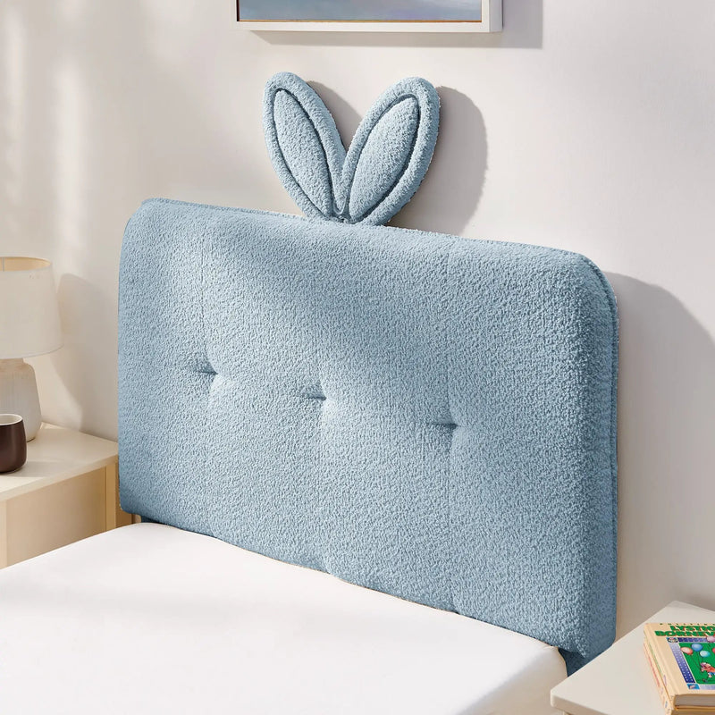 Twin Size Kids Upholstered Bed with Oversized Rabbit Ear Headboard by HouseOfZazla
