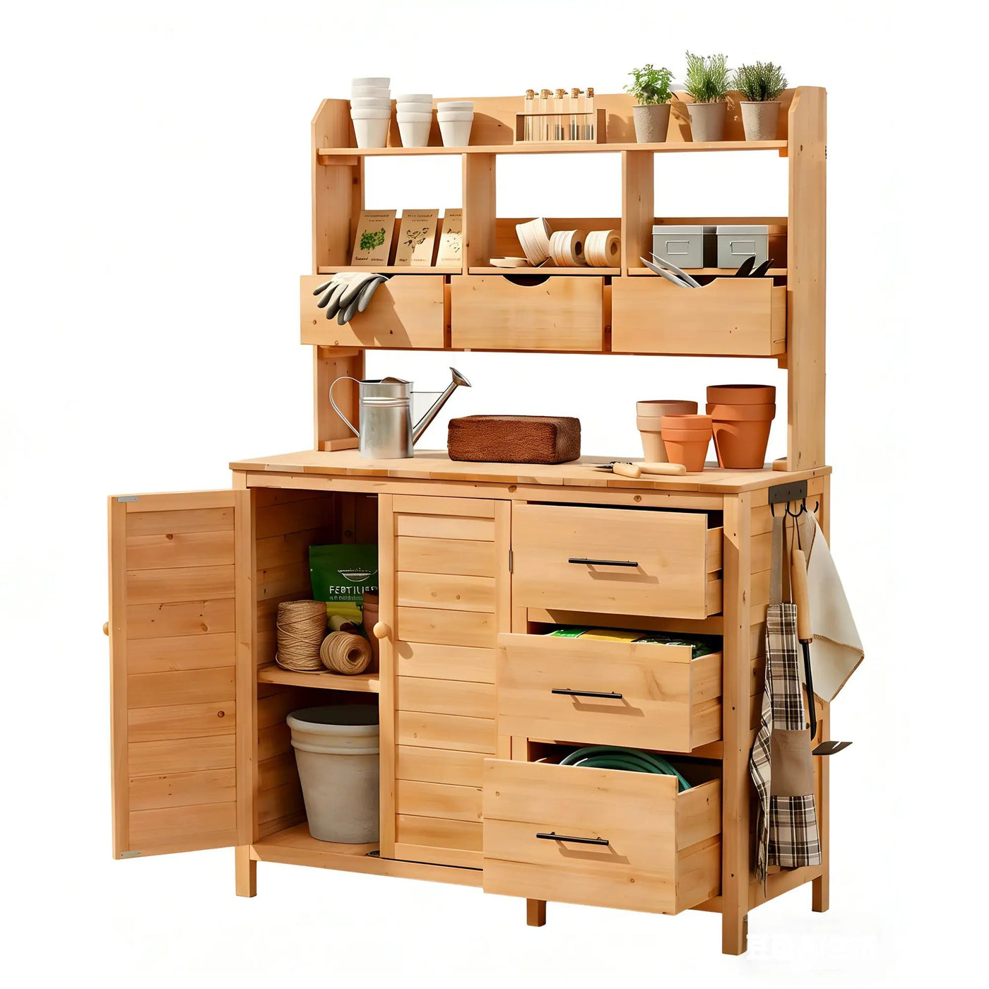 TOPMAX Farmhouse Patio Potting Bench with Storage and Workstation by HouseOfZazla