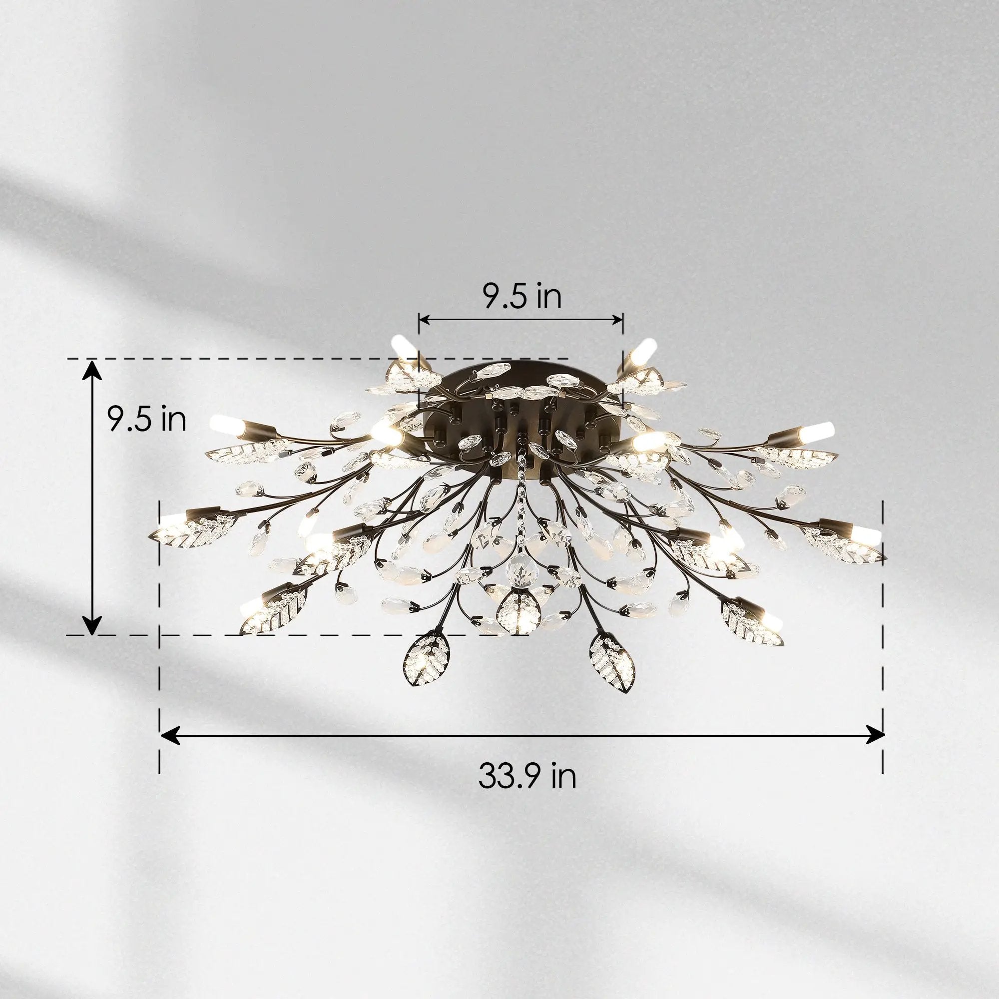 15-Light Chandelier Crystal Ceiling Lamp by HouseOfZazla