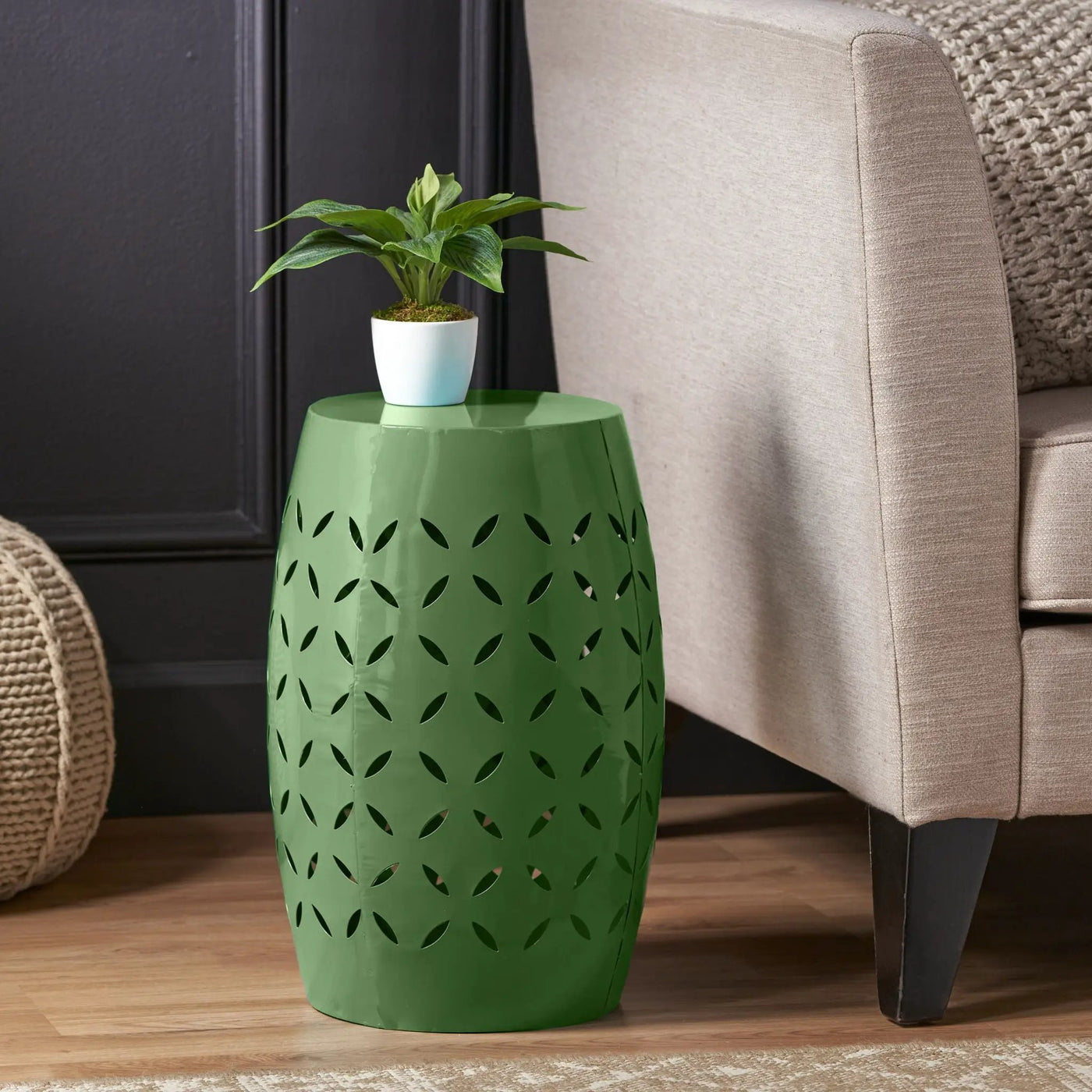 Outdoor Side Table With Barrel Shape by HouseOfZazla