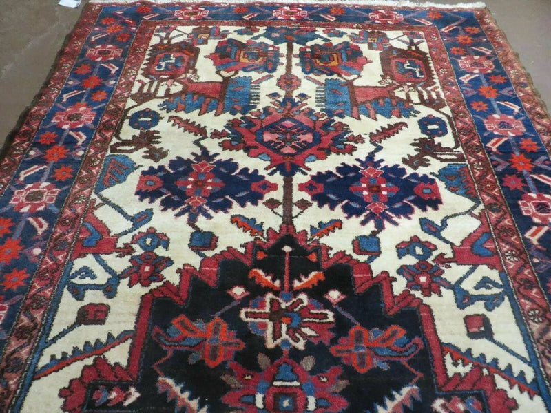 5.5' X 10.5' Antique Handmade Indian Floral Oriental Wool Rug Tribal Veg Dye Nice by Jewel Rugs
