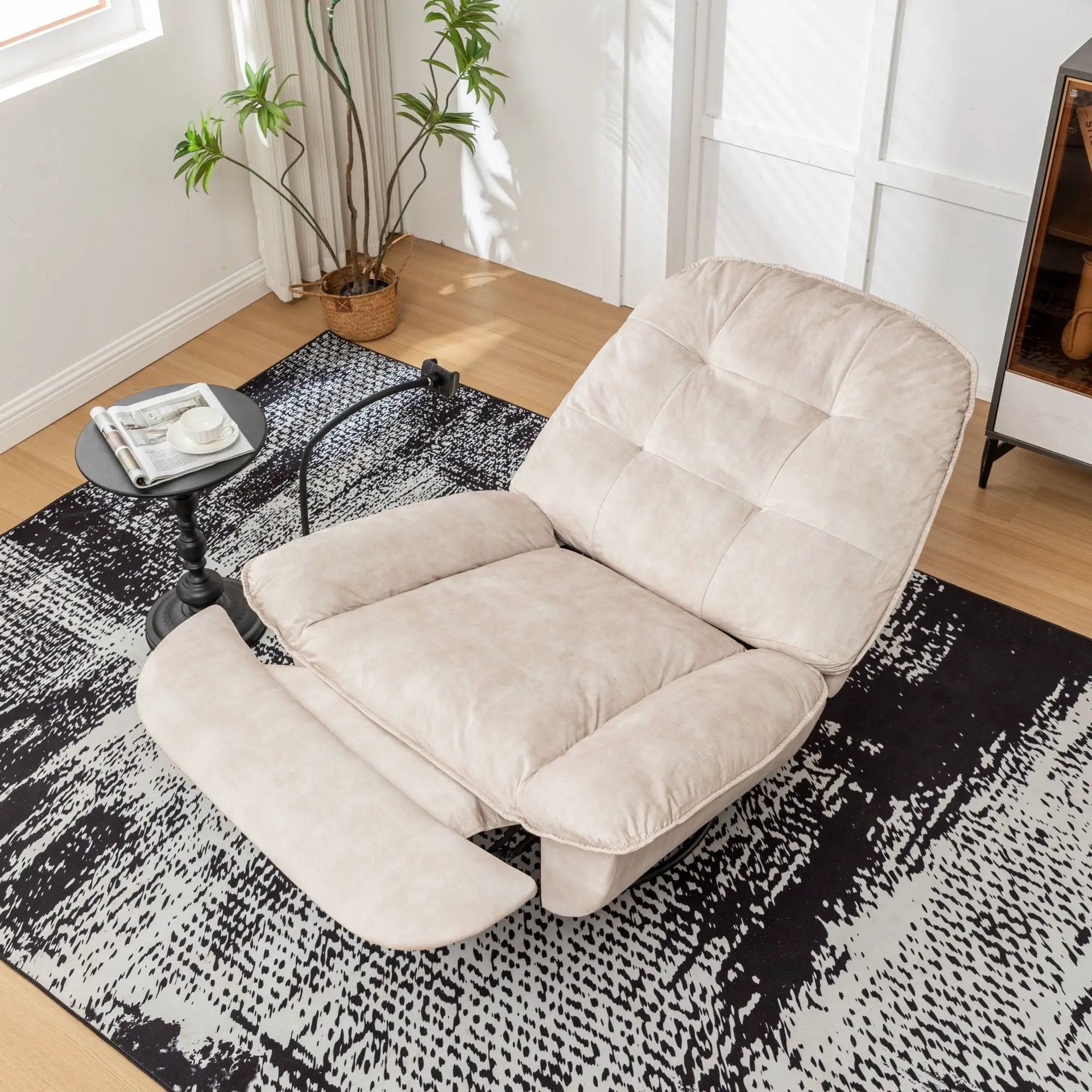 Modern Swivel Gliding Recliner Chair With Rocking Function And Phone Holder, Large Comfortable by HouseOfZazla
