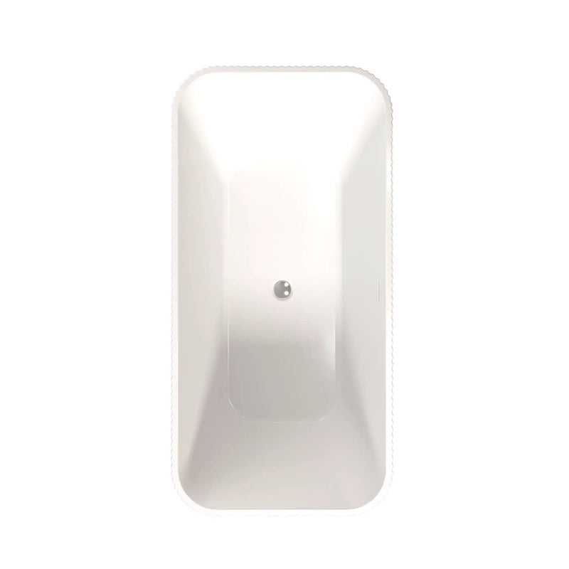 Rectangle Linear Freestanding Soaker Tub With Pop Up Drain, Double Wall Insulated Construction - Gloss White by HouseOfZazla