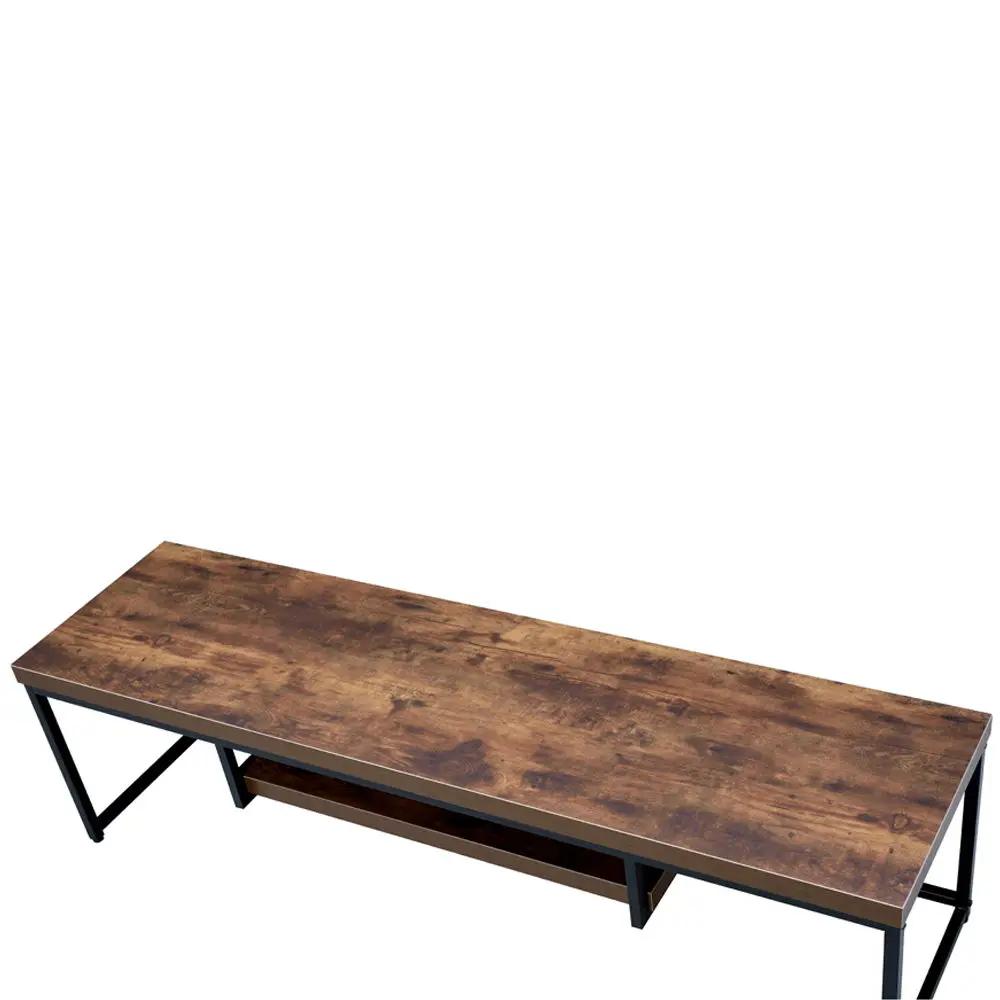 Bob - 16" TV Stand - Weathered Oak & Black Metal by Unique Piece Furniture